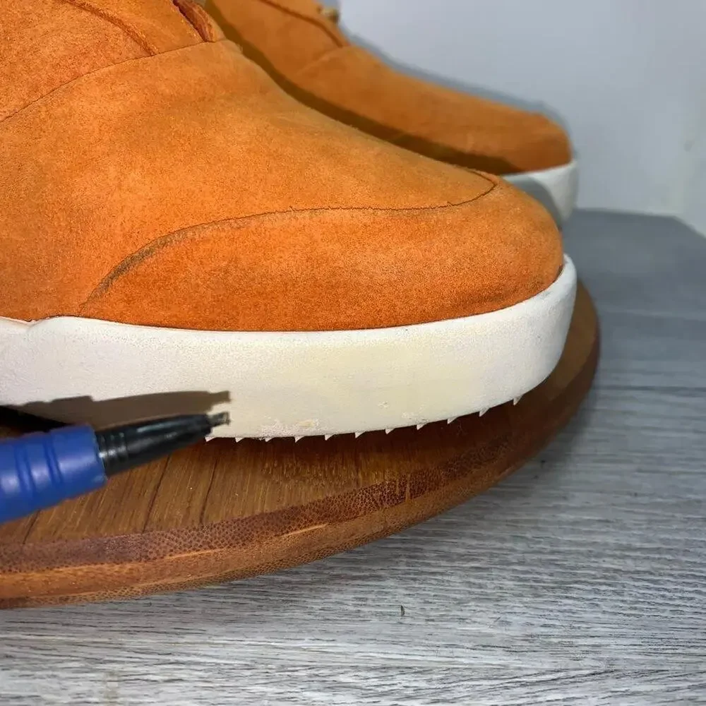 John Geiger 001 Orange Suede Sneakers Men’s Size 11 Shoes designer Made in USA - Picture 9 of 14
